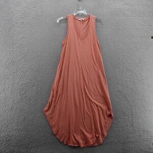 Z Supply Reverie Slub Knit Midi Dress XS Orange Women Racerback Casual Curve Hem